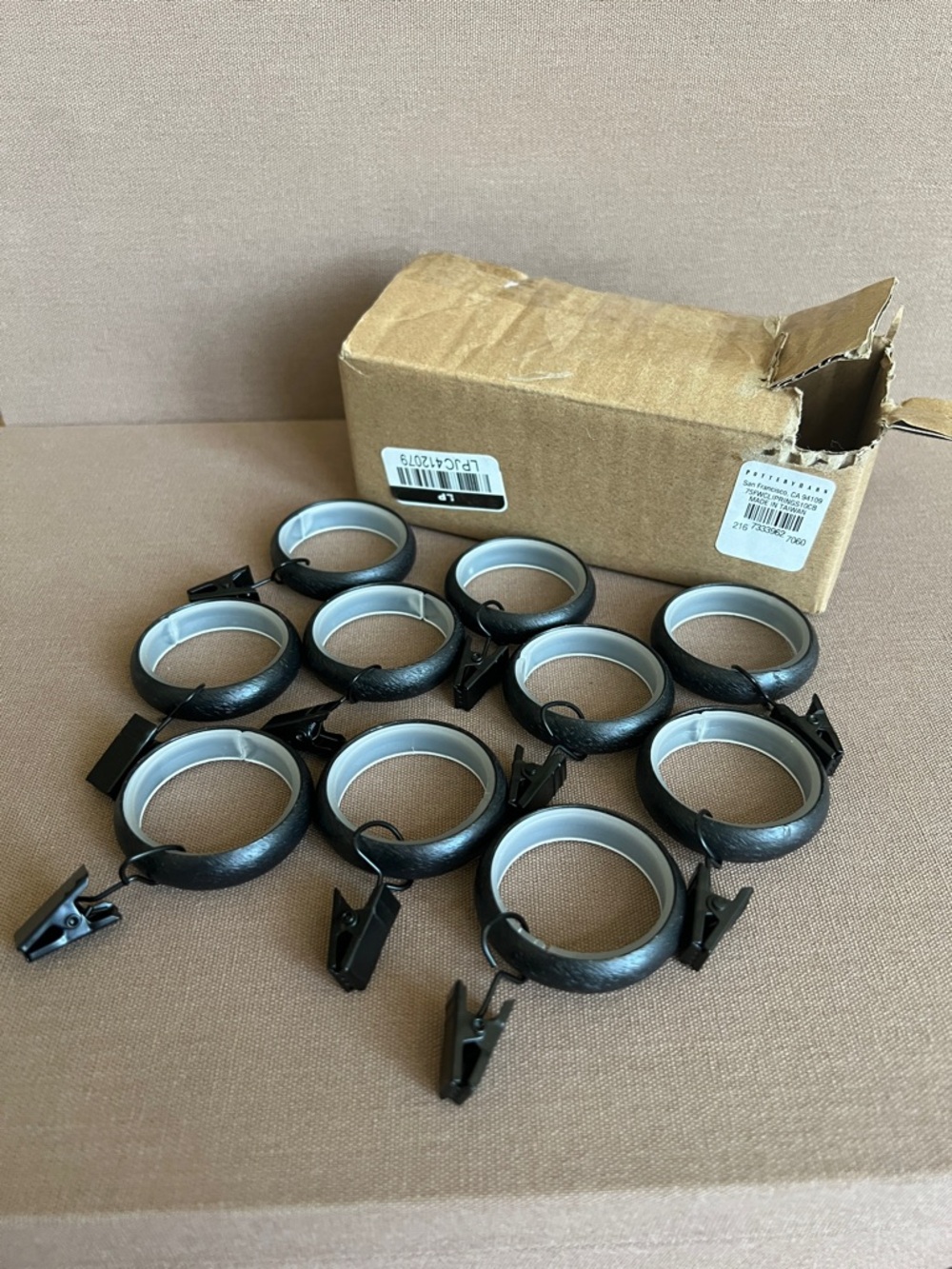 Pottery barn Quiet-Glide Curtain Clip Rings - Set Of 10